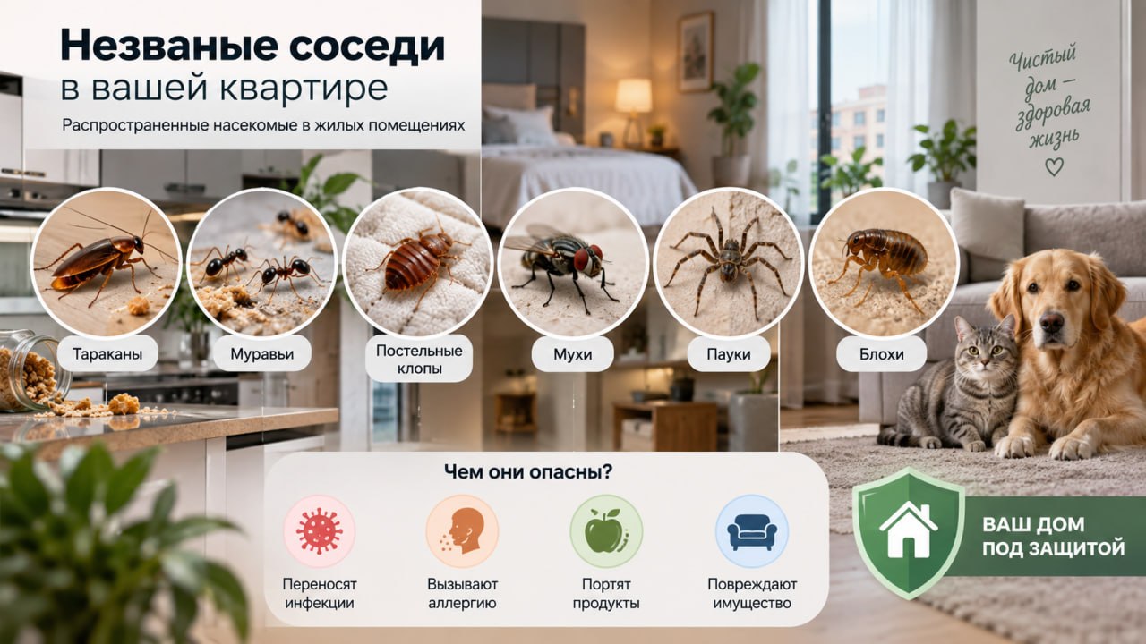 Самые распространенные виды квартирных вредителей